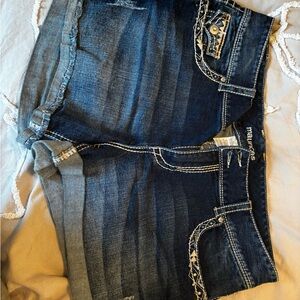 Maurices Women's Dark Blue Denim Shorts